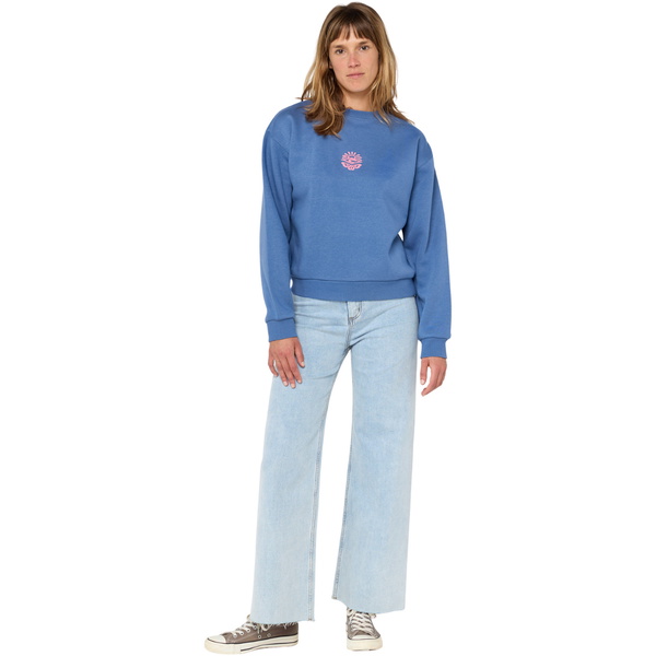 2025 Rip Curl Womens Icons Of Surf Relaxed Crew Fleece 09SWFL - Moonlight Blue